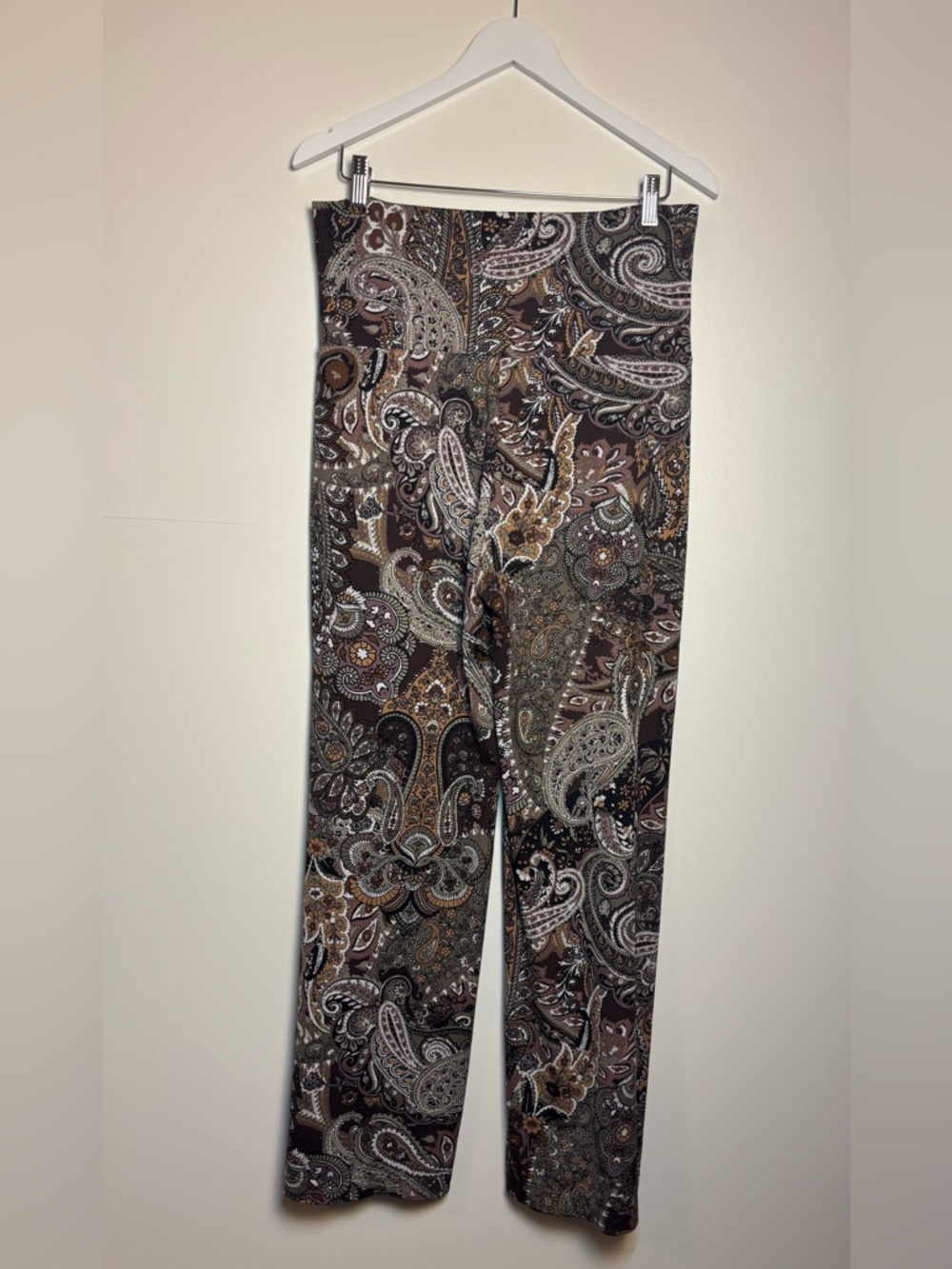 Women’s Wrangler Brown Paisley Wide-Leg Pants, size L - Picture 3 of 4